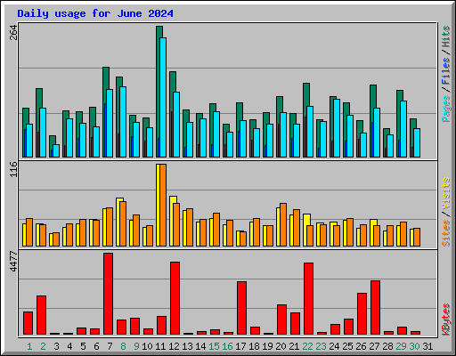 Daily usage for June 2024