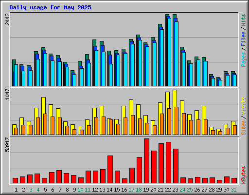 Daily usage for May 2025