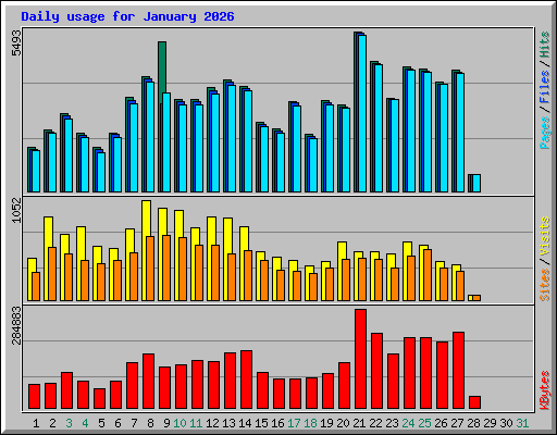 Daily usage for January 2026