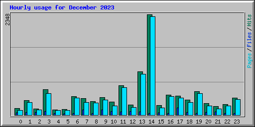 Hourly usage for December 2023