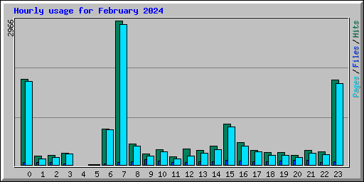 Hourly usage for February 2024